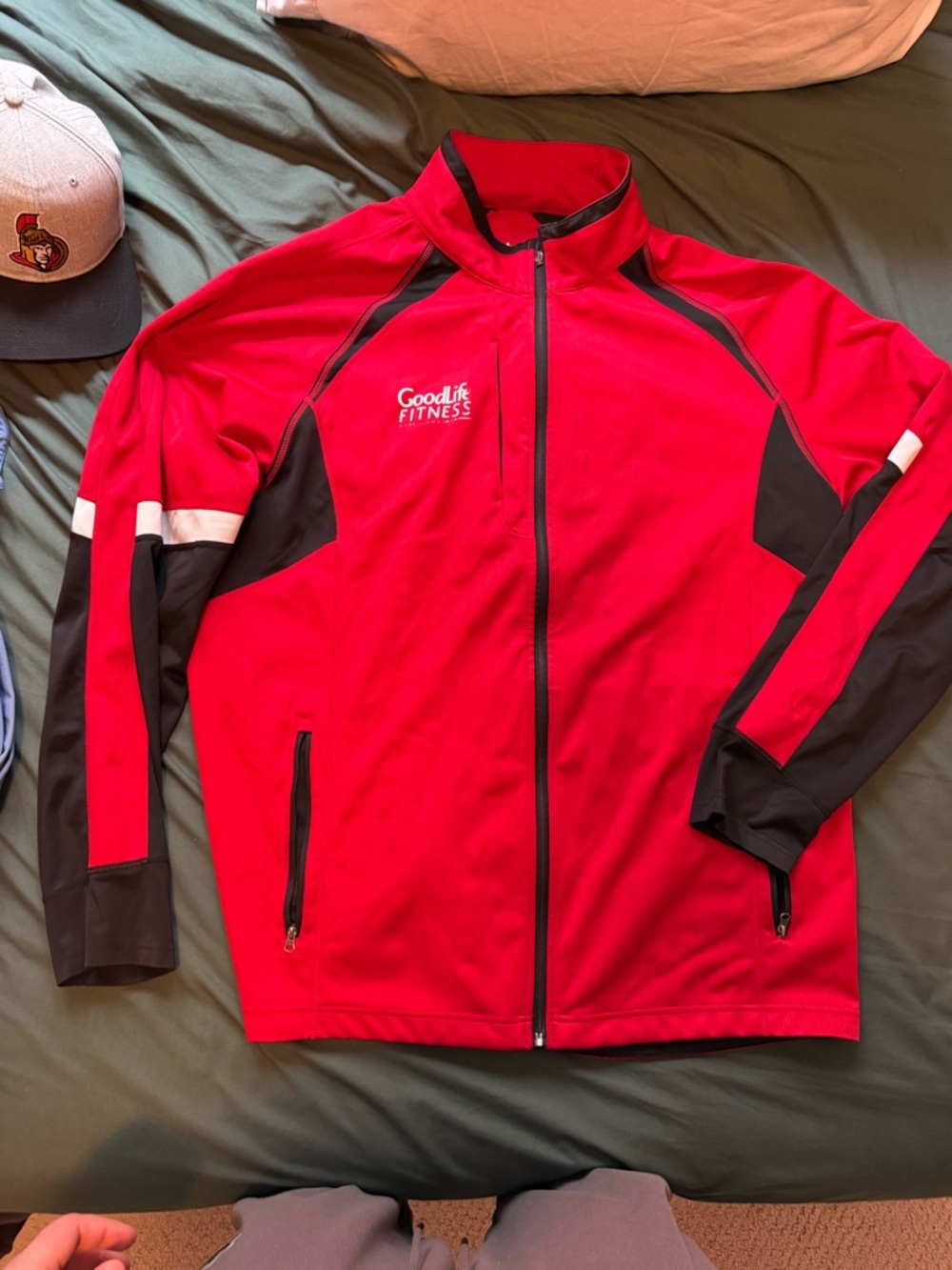 Goodlife Red & Black Athletic Zip-Up Jacket